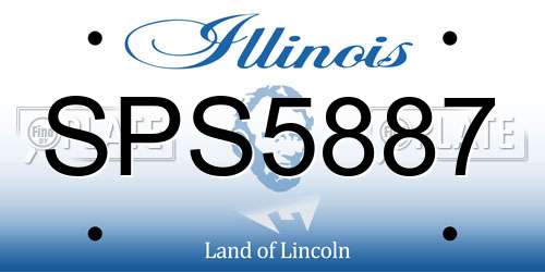 SPS5887 Illinois License Plate