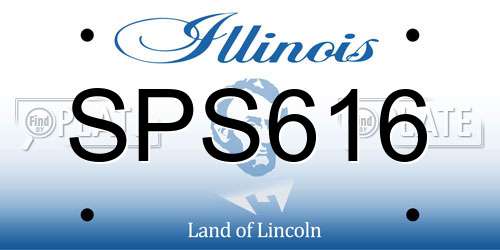 SPS616 Illinois License Plate