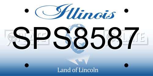 SPS8587 Illinois License Plate