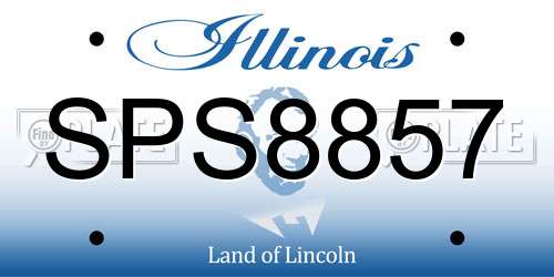 SPS8857 Illinois License Plate
