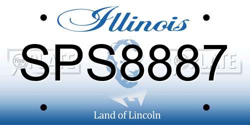 SPS8887 Illinois License Plate