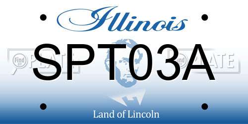 SPT03A Illinois License Plate