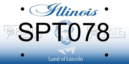 SPT078 Illinois License Plate