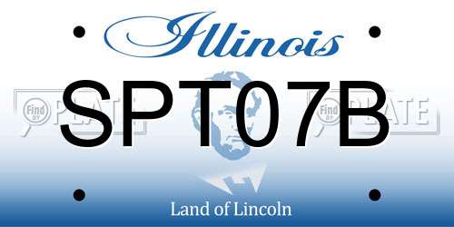 SPT07B Illinois License Plate