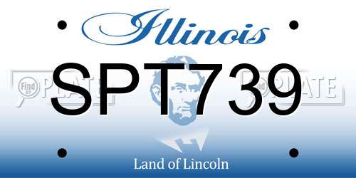 SPT739 Illinois License Plate