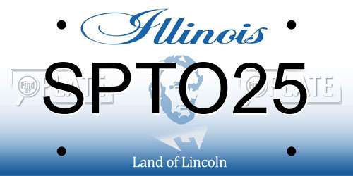 SPTO25 Illinois License Plate
