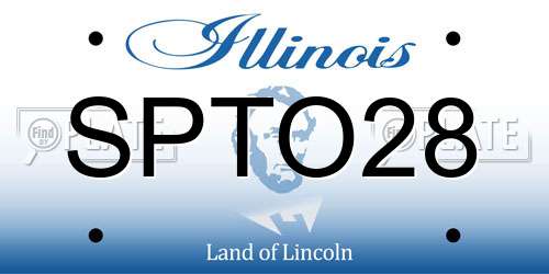 SPTO28 Illinois License Plate