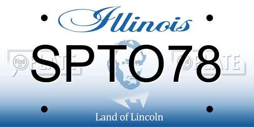 SPTO78 Illinois License Plate