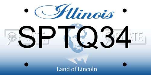 SPTQ34 Illinois License Plate