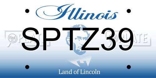 SPTZ39 Illinois License Plate