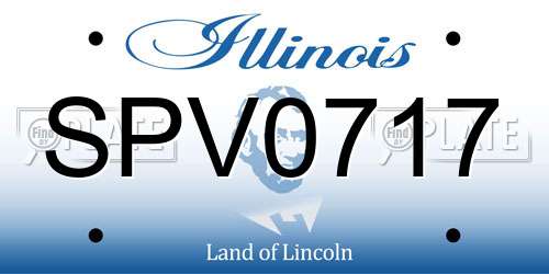 SPV0717 Illinois License Plate
