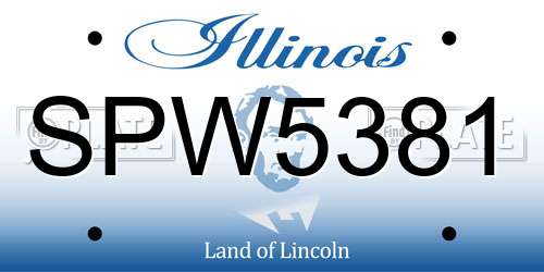 SPW5381 Illinois License Plate