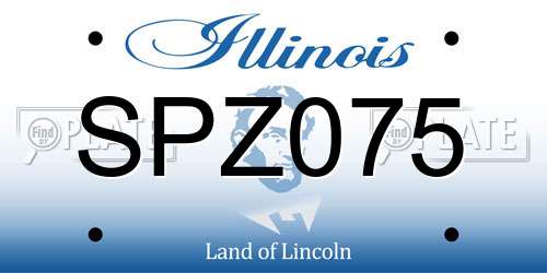 SPZ075 Illinois License Plate