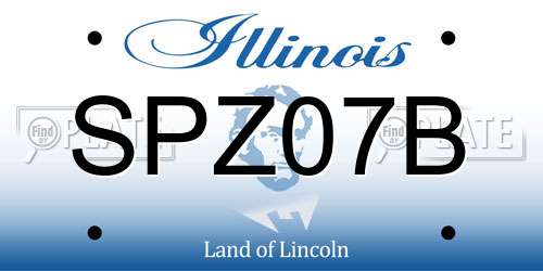 SPZ07B Illinois License Plate