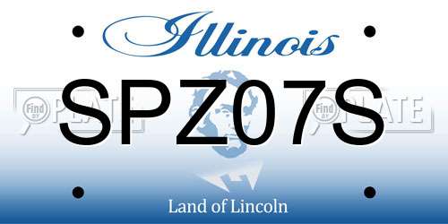 SPZ07S Illinois License Plate