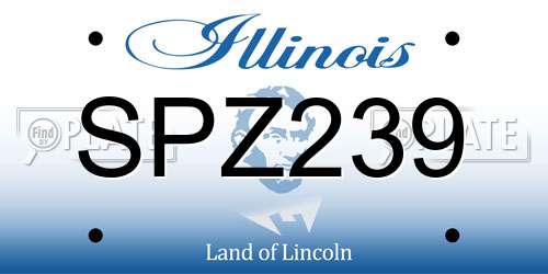SPZ239 Illinois License Plate