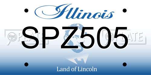 SPZ505 Illinois License Plate