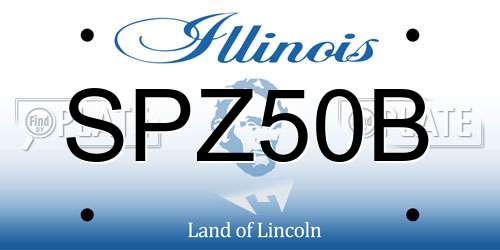 SPZ50B Illinois License Plate