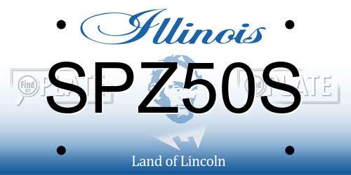 SPZ50S Illinois License Plate