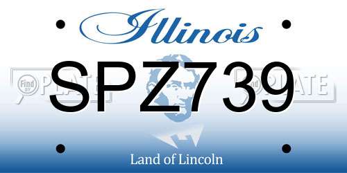 SPZ739 Illinois License Plate
