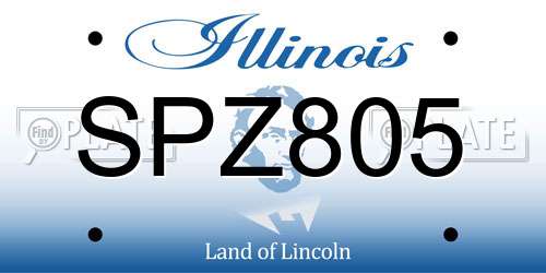 SPZ805 Illinois License Plate