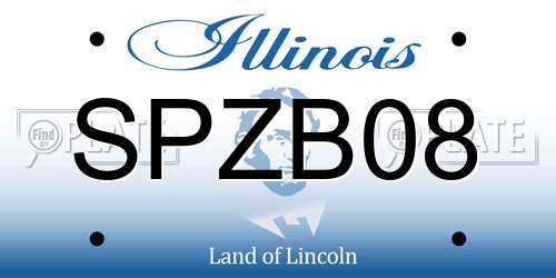 SPZB08 Illinois License Plate