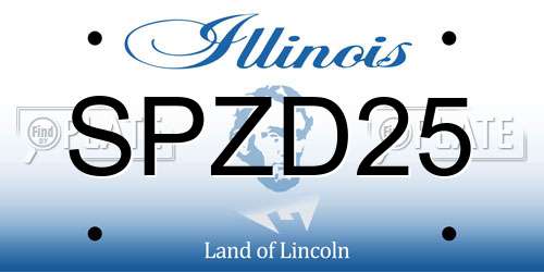 SPZD25 Illinois License Plate