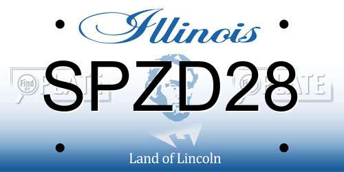 SPZD28 Illinois License Plate