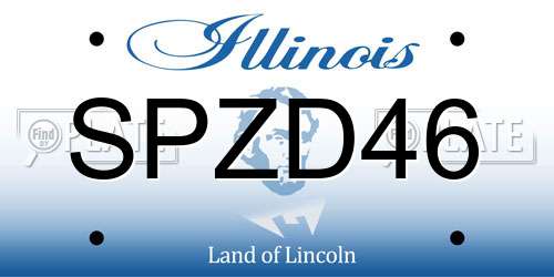 SPZD46 Illinois License Plate