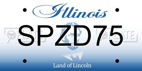 SPZD75 Illinois License Plate