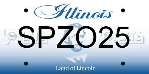 SPZO25 Illinois License Plate