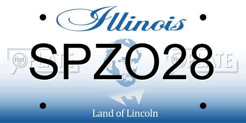 SPZO28 Illinois License Plate