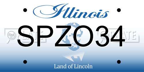 SPZO34 Illinois License Plate
