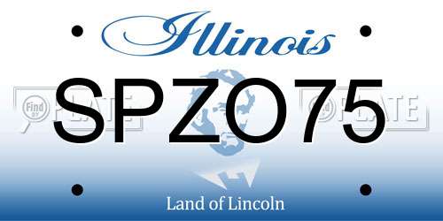 SPZO75 Illinois License Plate