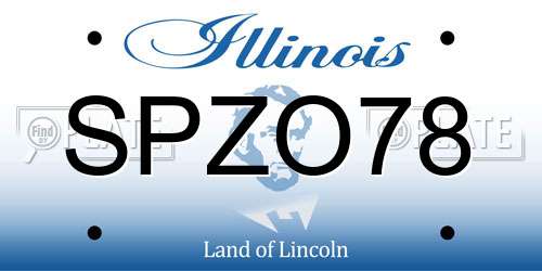 SPZO78 Illinois License Plate