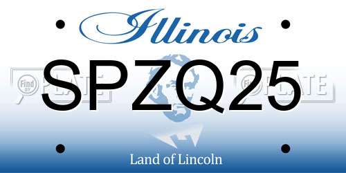 SPZQ25 Illinois License Plate