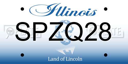 SPZQ28 Illinois License Plate
