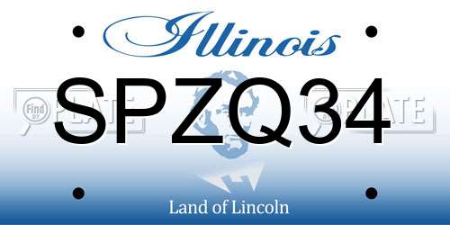 SPZQ34 Illinois License Plate