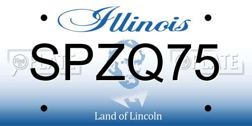 SPZQ75 Illinois License Plate