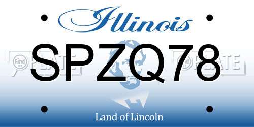 SPZQ78 Illinois License Plate