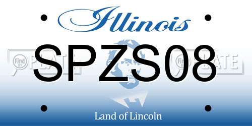 SPZS08 Illinois License Plate