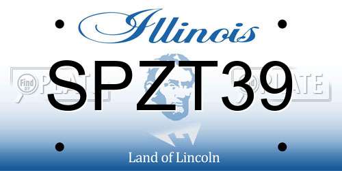 SPZT39 Illinois License Plate