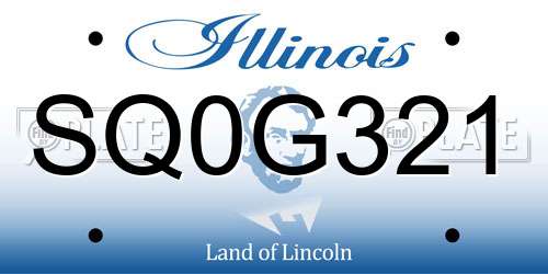 SQ0G321 Illinois License Plate