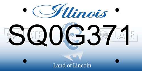 SQ0G371 Illinois License Plate