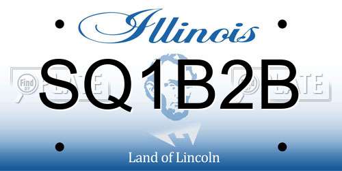 SQ1B2B Illinois License Plate