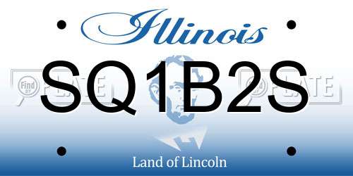 SQ1B2S Illinois License Plate
