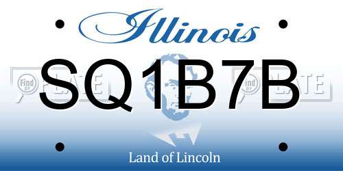 SQ1B7B Illinois License Plate