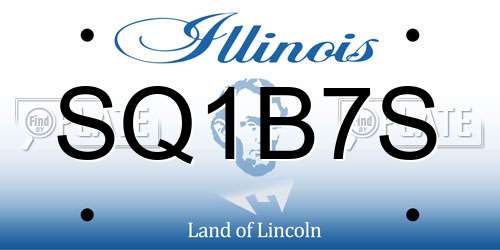 SQ1B7S Illinois License Plate