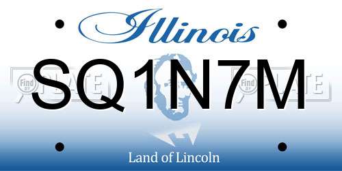 SQ1N7M Illinois License Plate