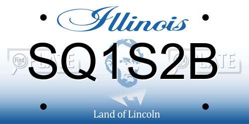 SQ1S2B Illinois License Plate